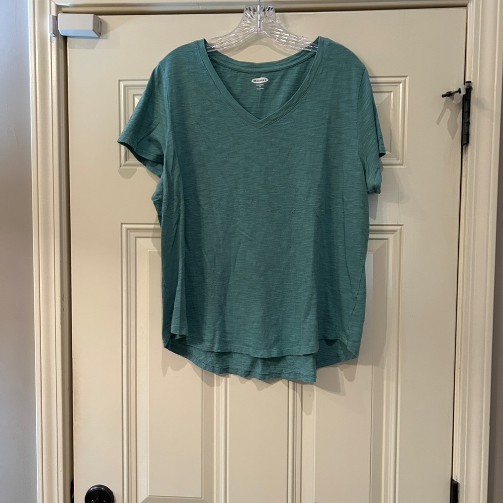 Old Navy Teal Short Sleeve V-Neck Tee